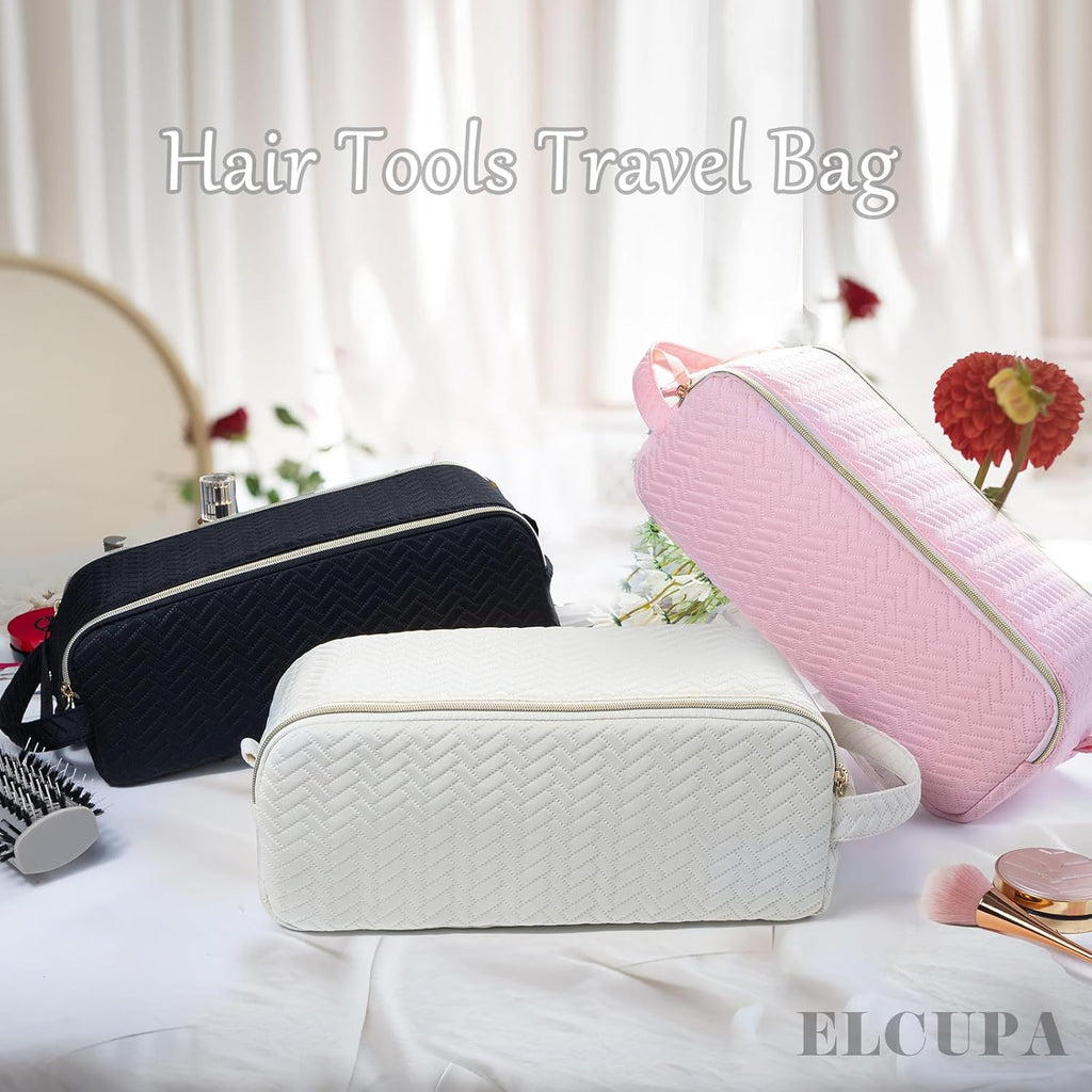 ELCUPA Bolsa de viaje grande para herramientas para el cabello comp...