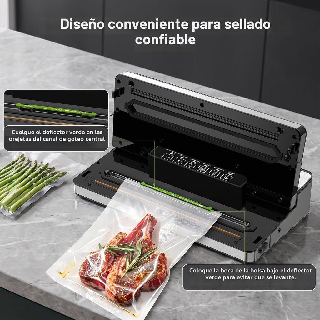 Bonsenkitchen Máquina selladora al vacío,80 kPa Potente Succión,Pla...