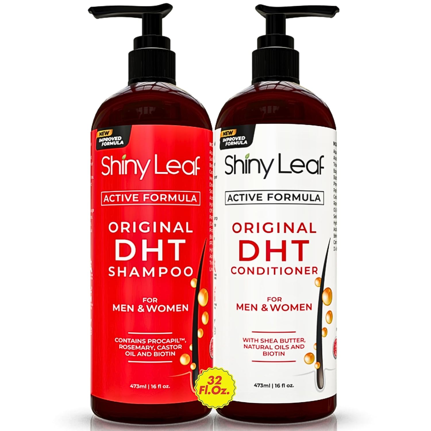 Shiny Leaf DHT Blocker - Paquete de champú y acondicionador con Pro...