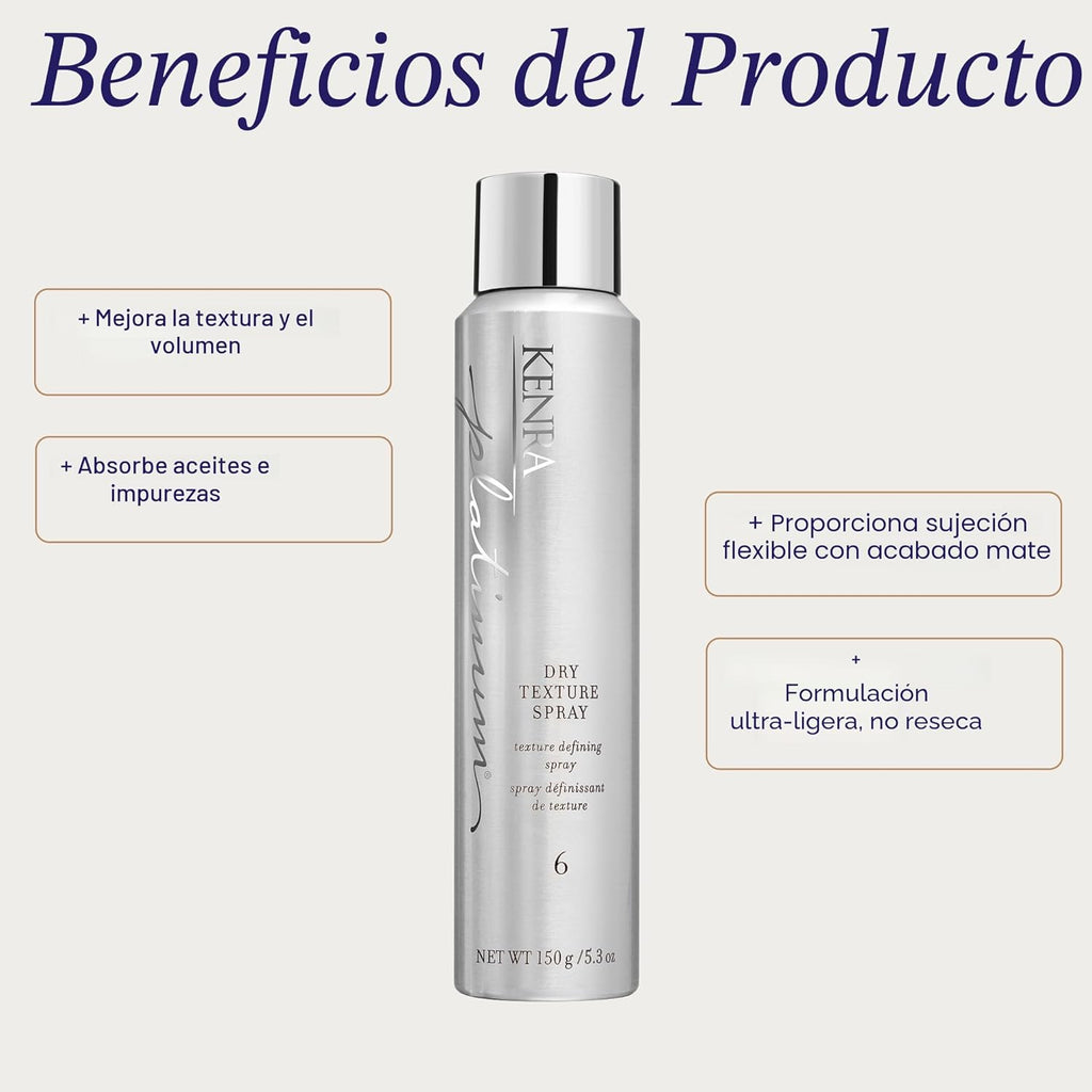 Kenra Platinum Spray Textura Seca 6 | Estilizador de definición de...