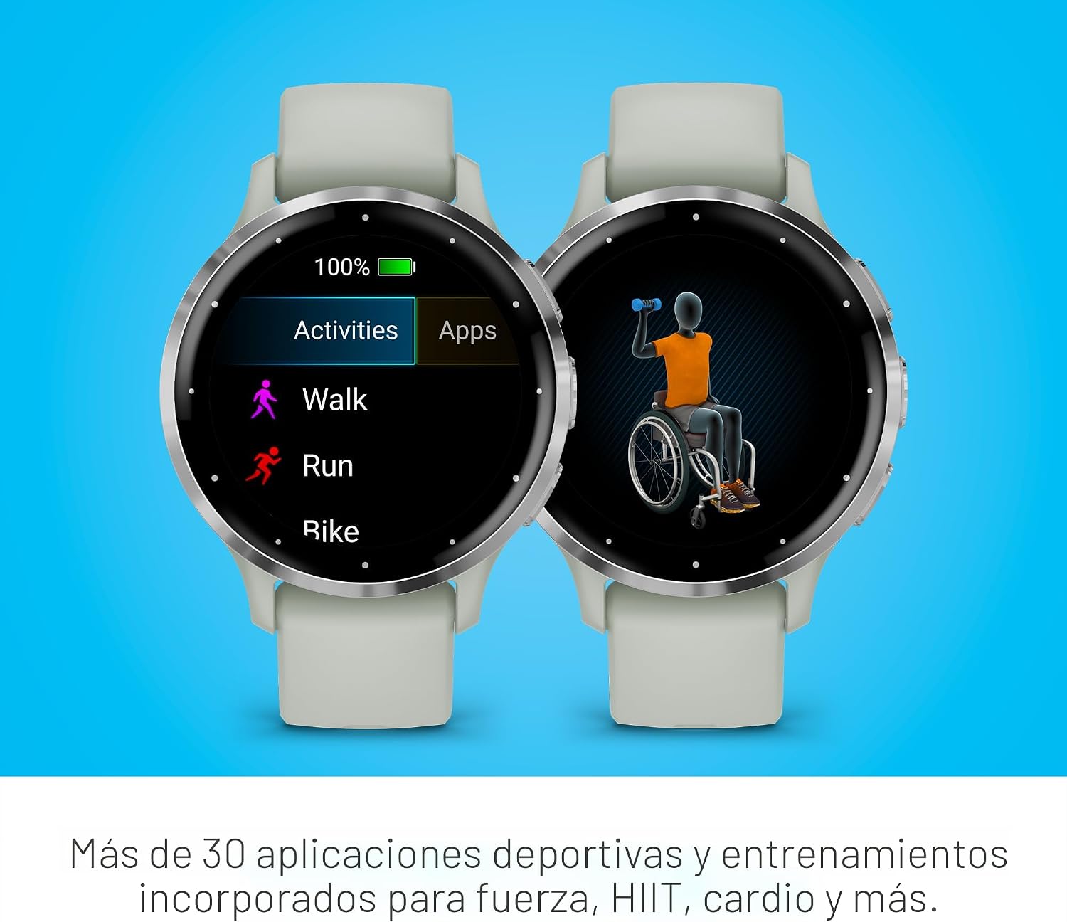 Garmin Venu 3S, reloj inteligente con bisel de acero inoxidable pla...