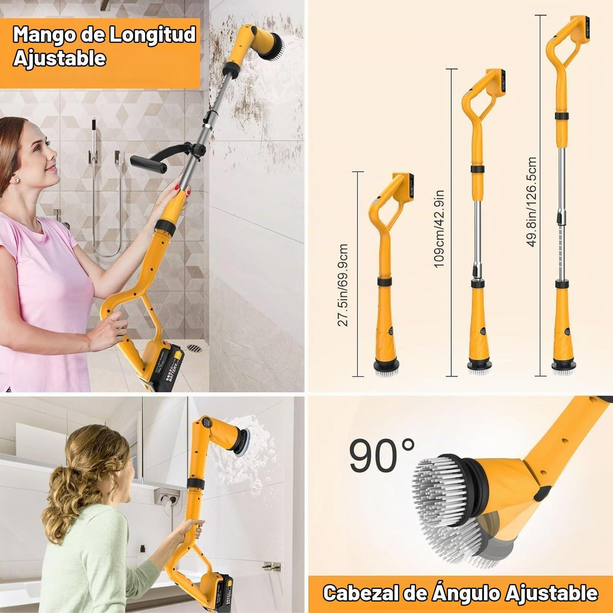 Limpiador eléctrico giratorio de 1500 RPM para batería DeWalt de 20...
