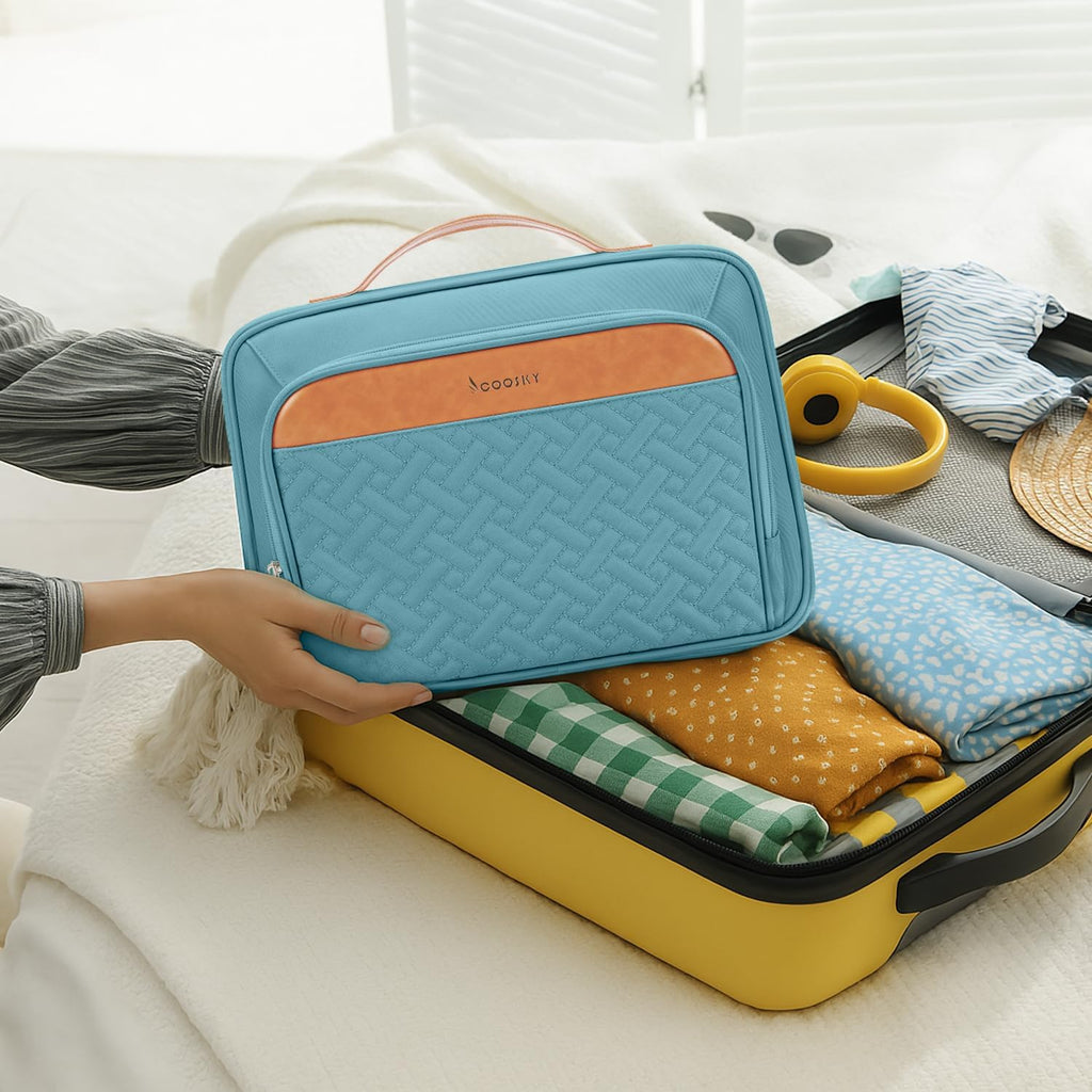 COOSKY Neceser colgante de viaje para mujer, artículos esenciales p...