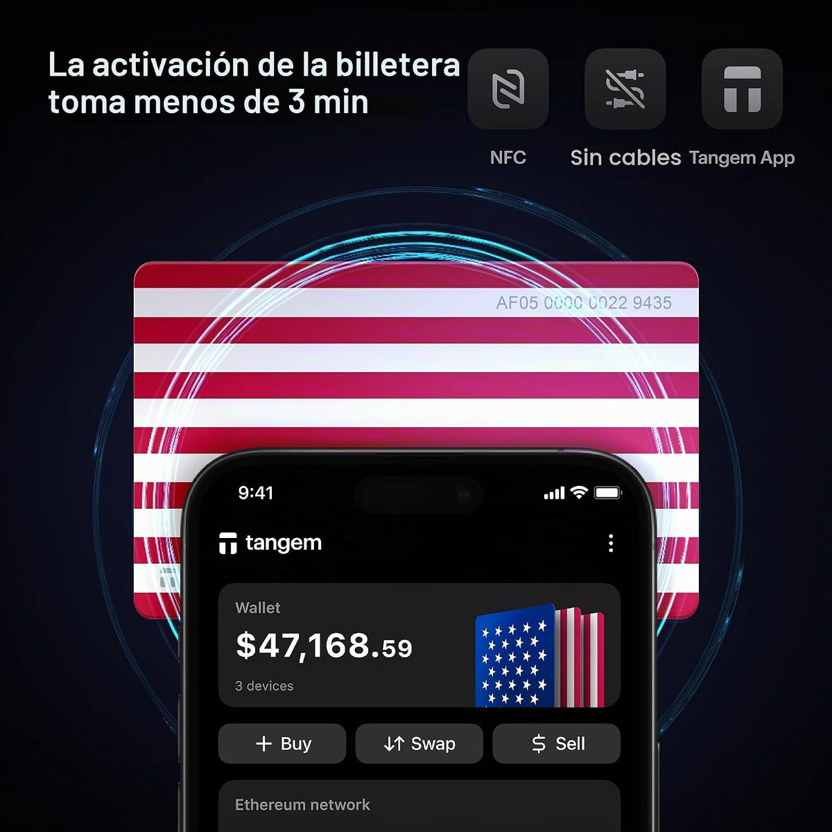 TANGEM Crypto Wallet Pack de 3 - Cartera de almacenamiento en frío...