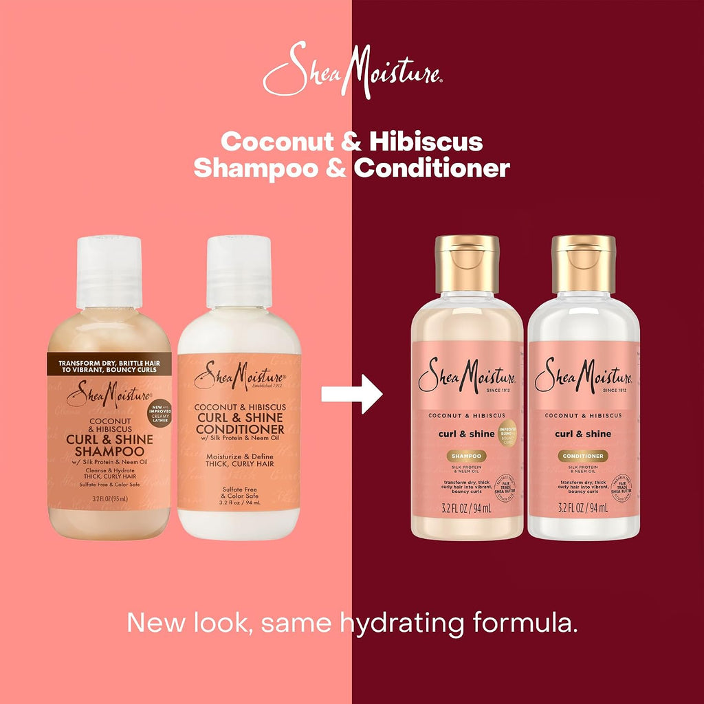 SheaMoisture - Champú y acondicionador Curl &amp; Shine, tamaño de...