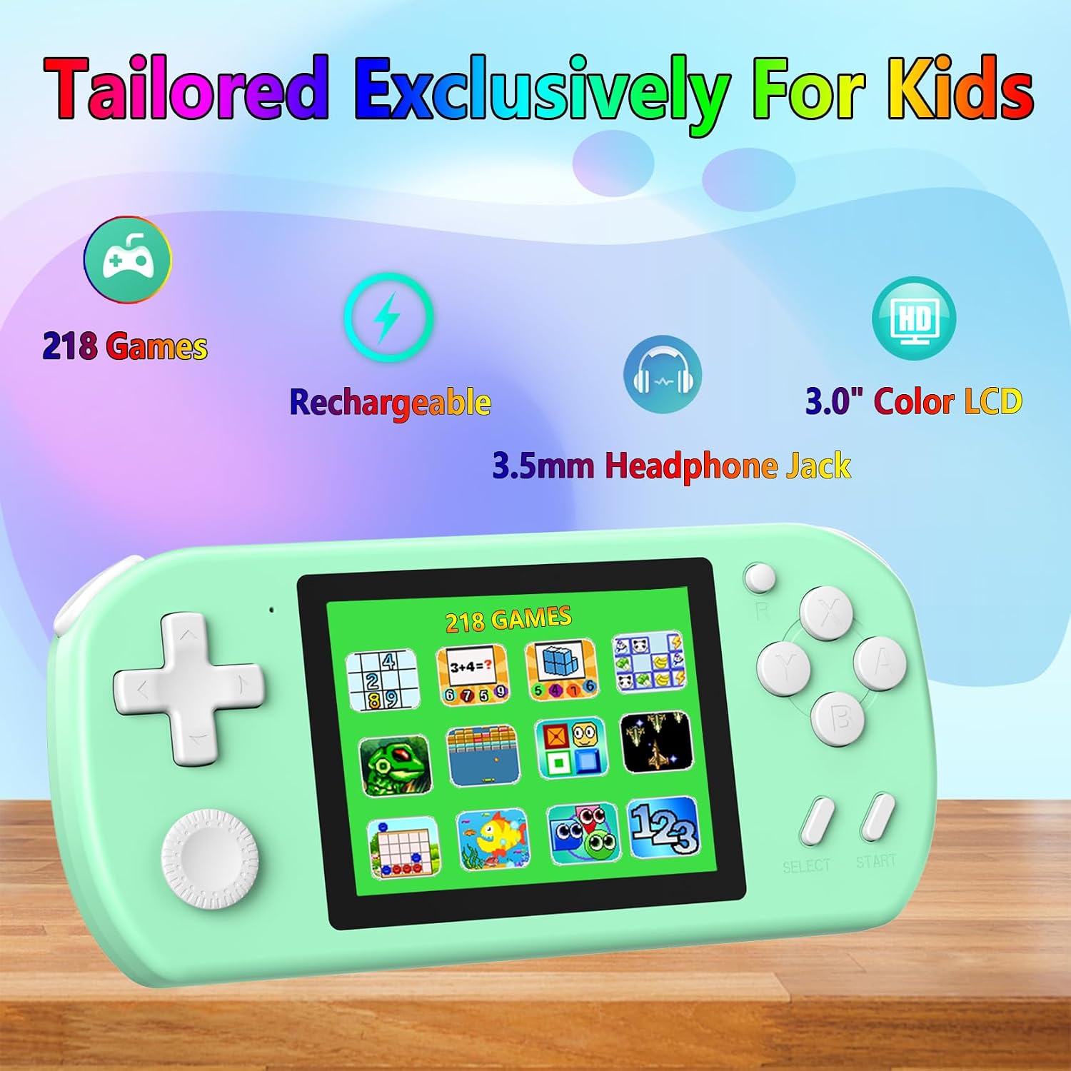 TEBIYOU Juegos de Mano para Niños con 218 Juegos de Video Integrado...