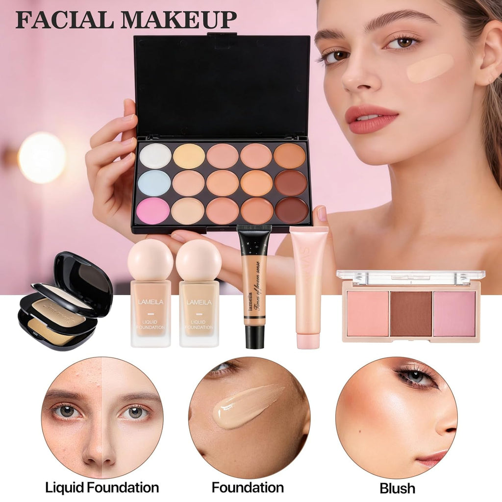 Kit de maquillaje todo en uno para mujeres, kit completo de maquill...