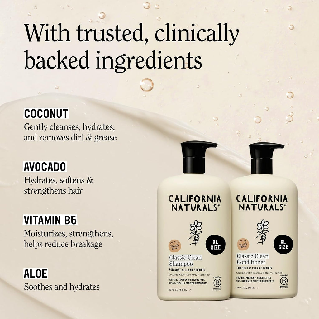 California Naturals Classic Clean Vanilla Bloom - Juego de champú y...
