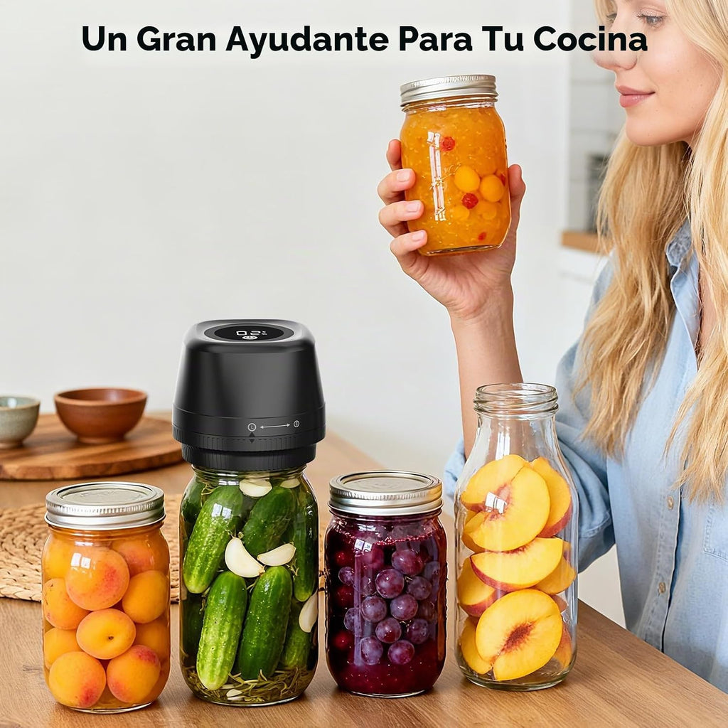 Kit de sellador al vacío de tarros Mason eléctrico, 3 en 1, 10 tapa...