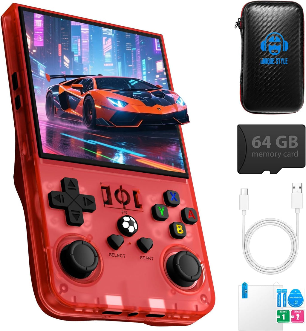 R36MAX - Consola de juegos portátil portátil IPS de 4 pulgadas, sis...