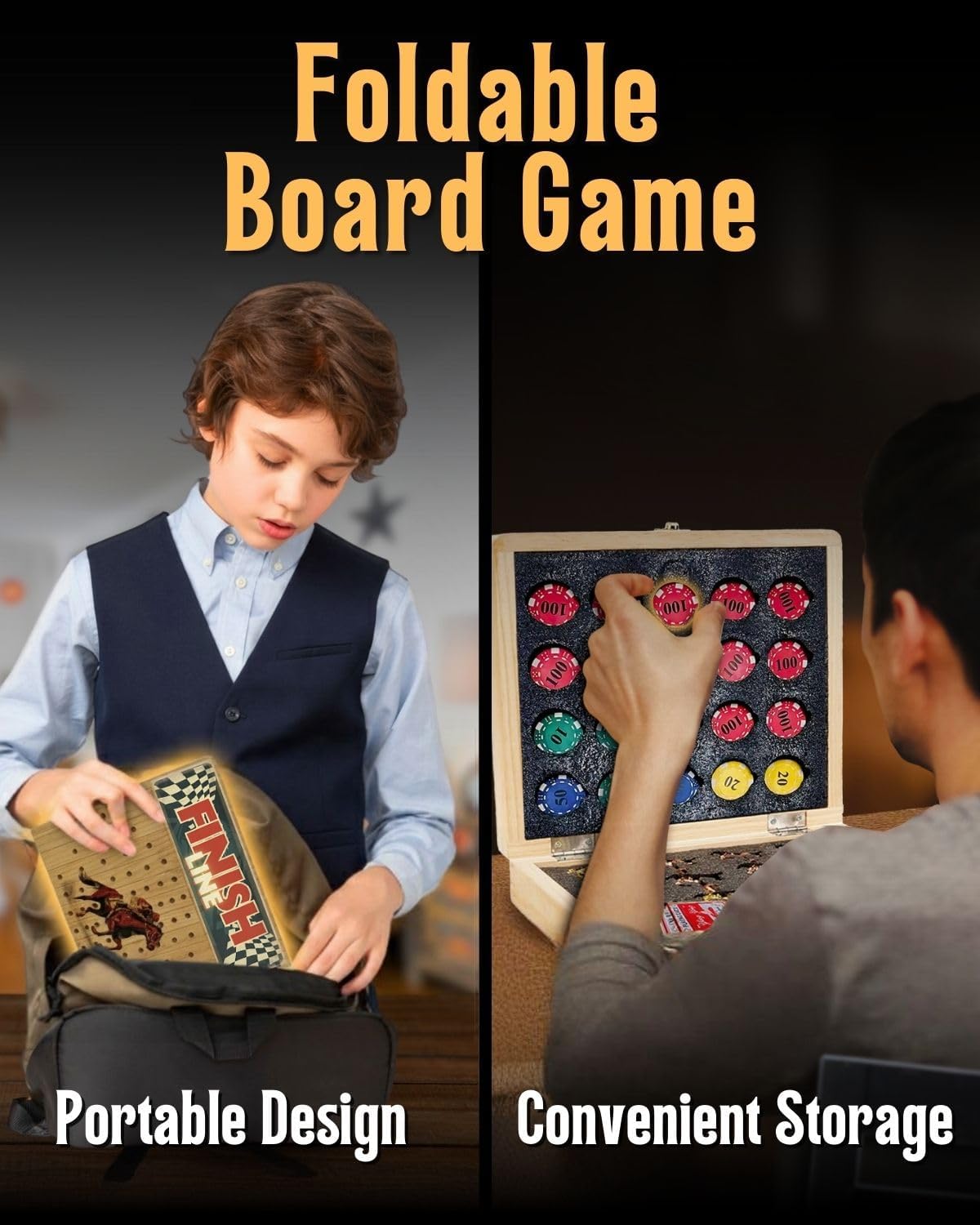 Juego de mesa de carreras de caballos - Gran tablero plegable de ca...