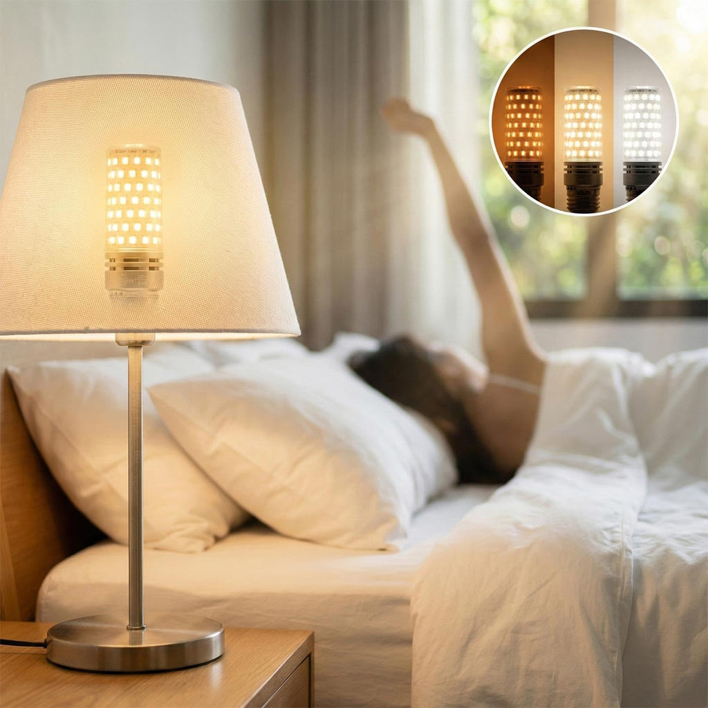 JUXLamp Bombilla de alarma de luz LED inteligente con simulación de...