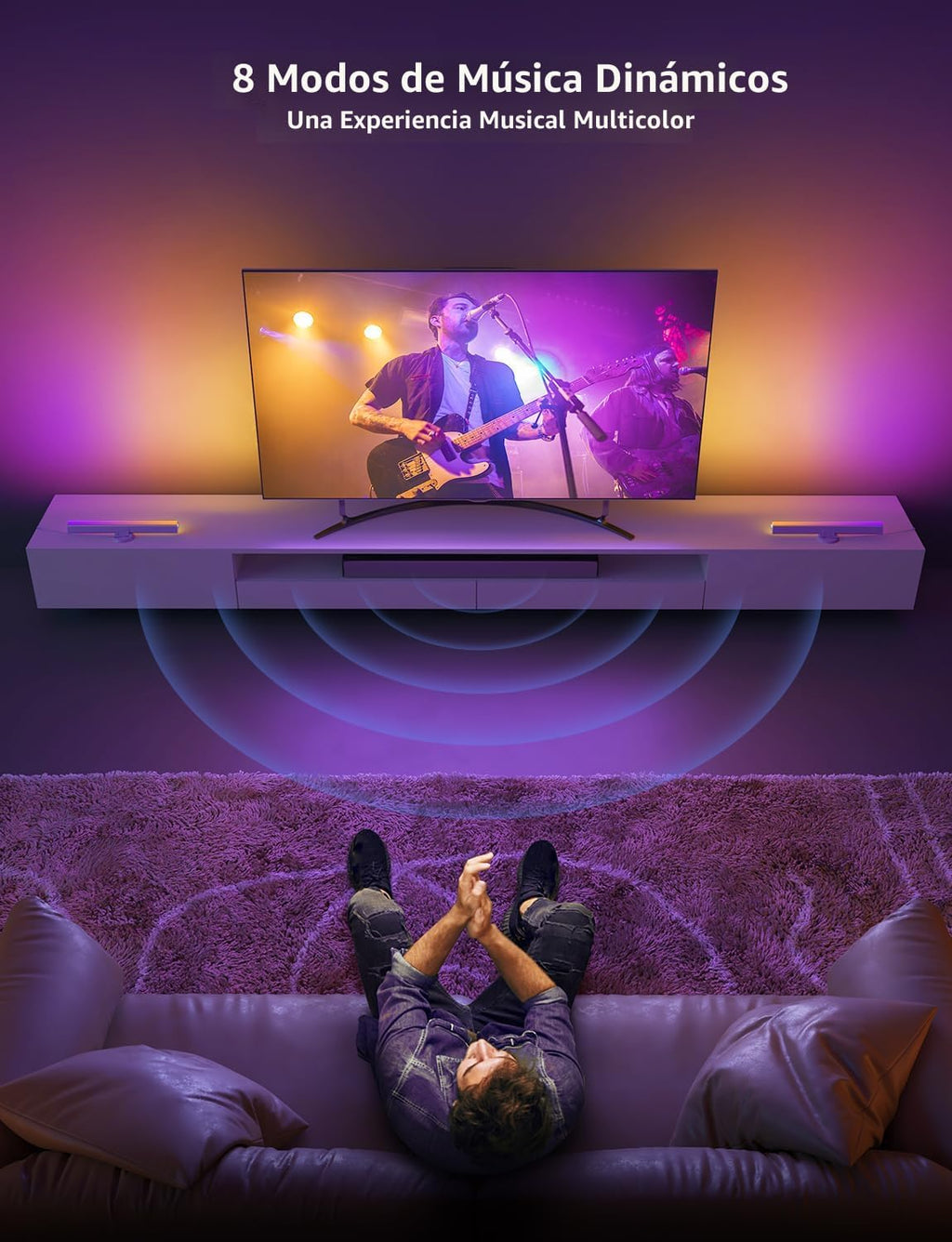 Govee - Barras de luz RGBIC, retroiluminación WiFi de TV de 15 pulg...