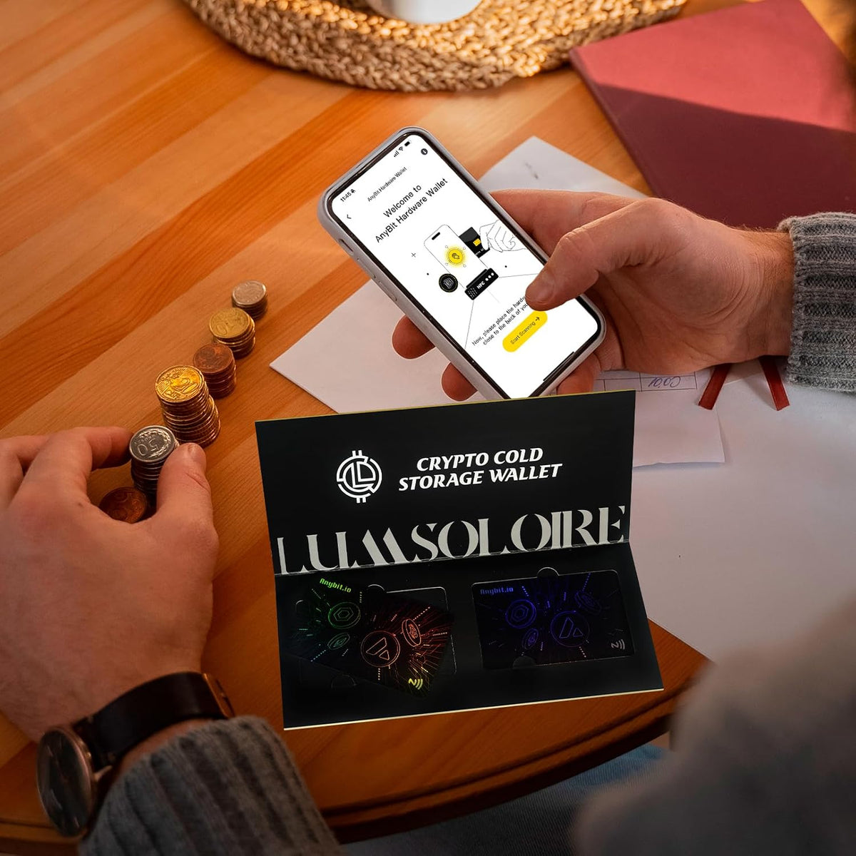 Lumsoloire Crypto - Tarjeta de almacenamiento en frío, billetera fr...