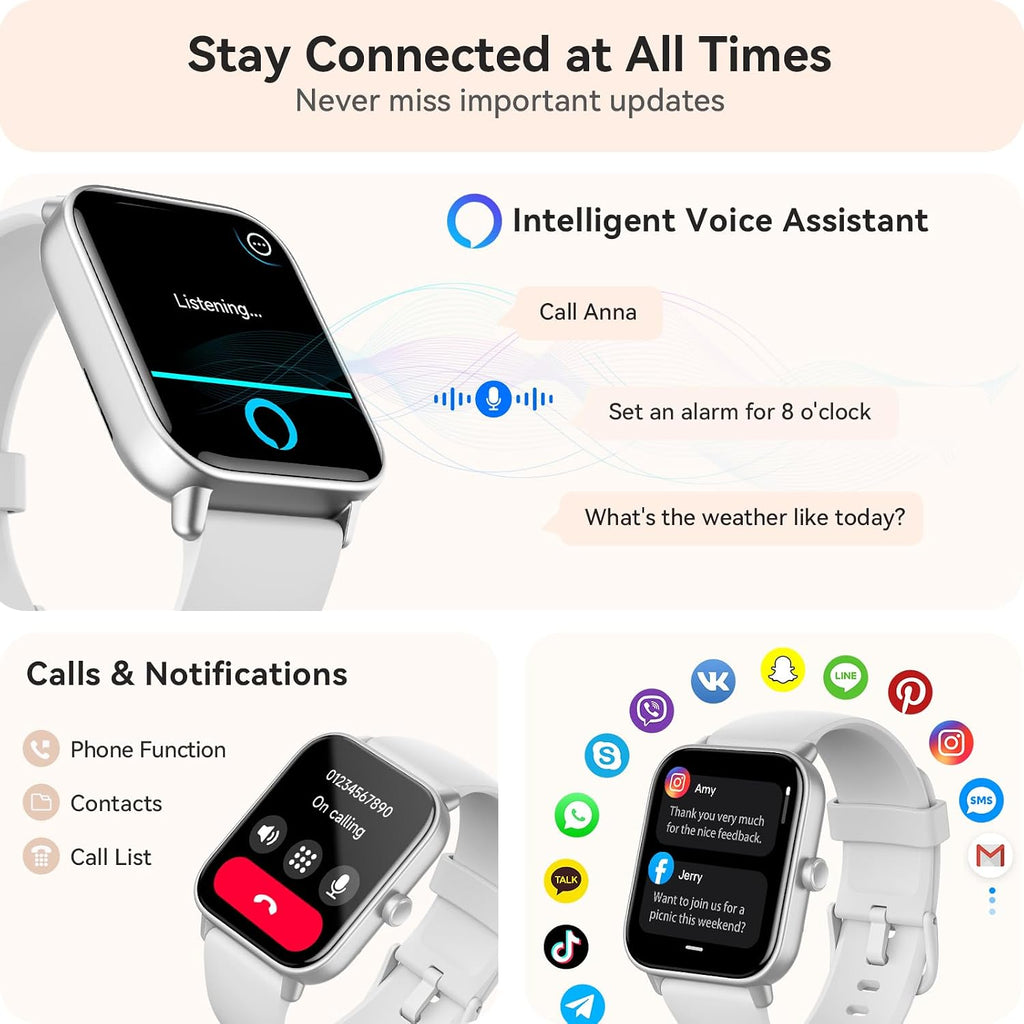 Gydom Relojes inteligentes para mujeres y hombres [Alexa integrado,...