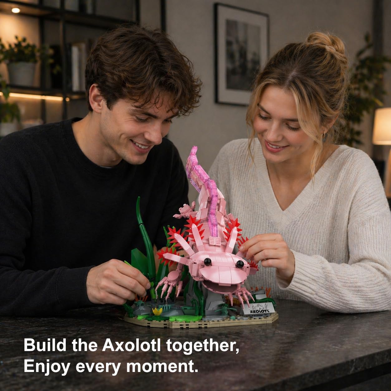 Axolotl - Juego de construcción compatible con animales LEGO, bloqu...
