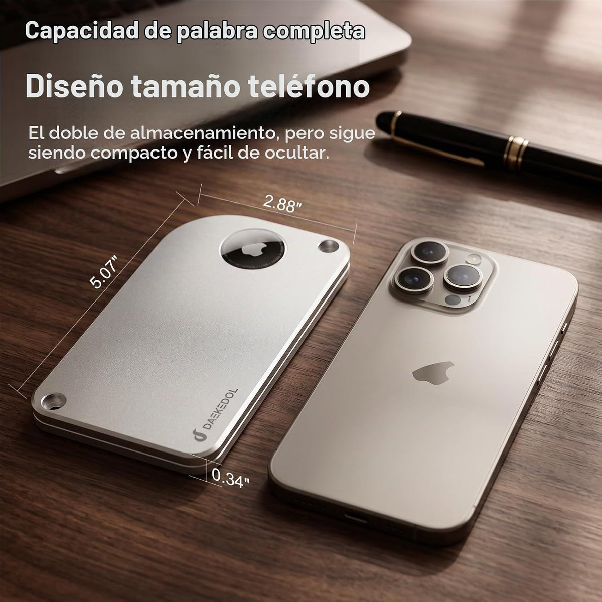 DAEKEDOL Almacenamiento de frases de semillas compatible con AirTag...