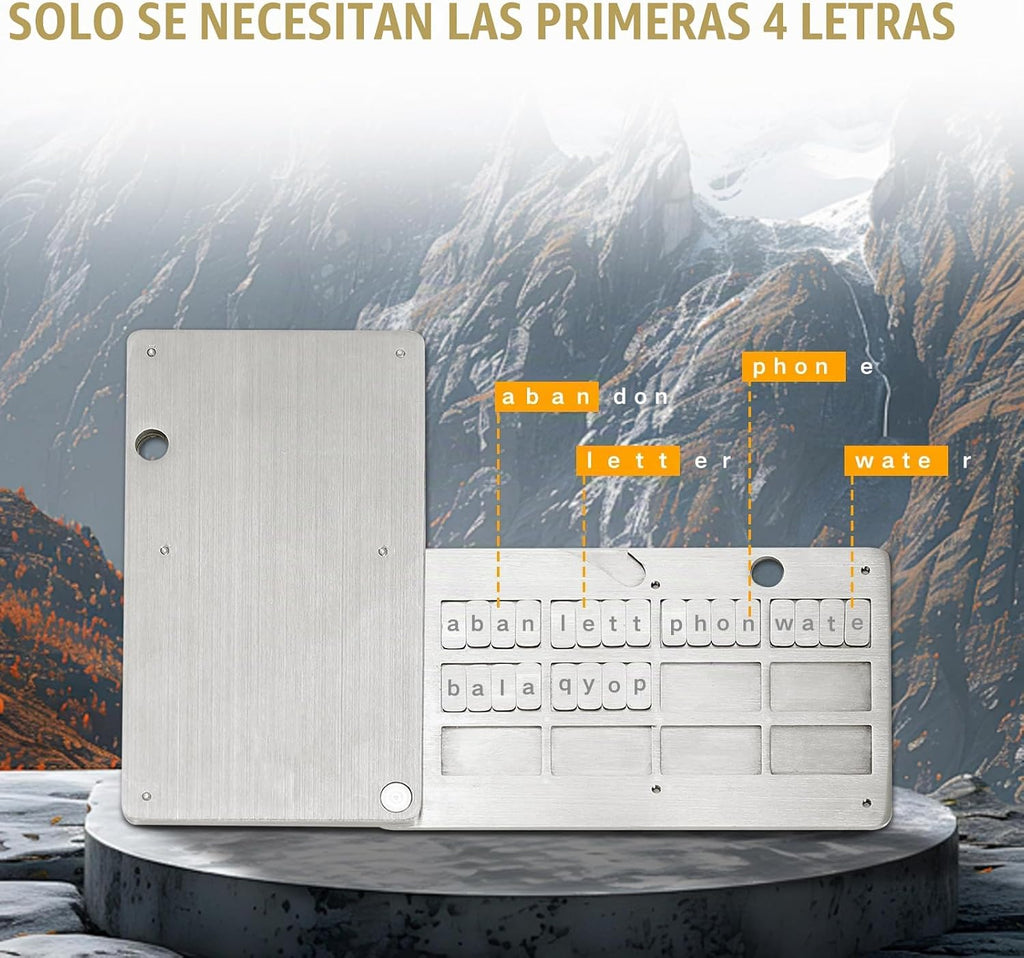 Crypto Seed Phrase Storage-Placa de frases de metal de acero inoxid...