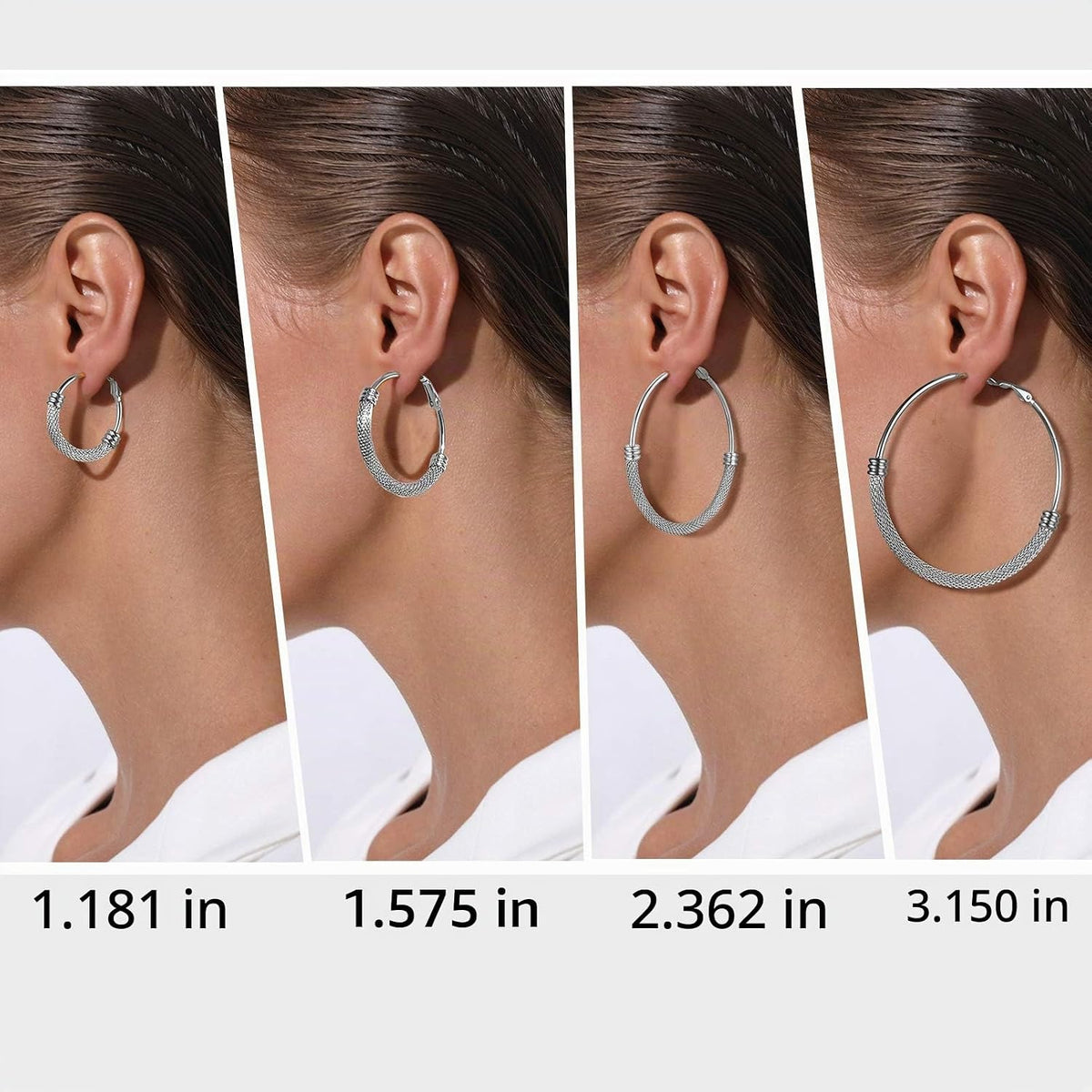 PROSTEEL 12\/16\/24\/32\/40 Pulgadas Aretes de Aro Gruesos para Muj...