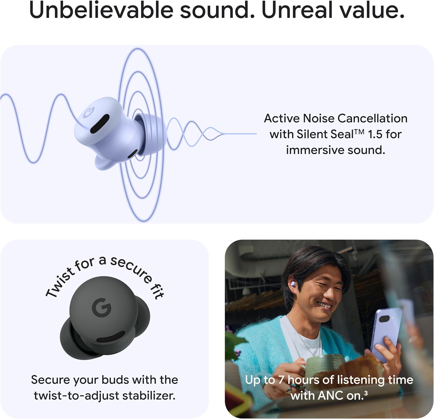 Google Pixel Buds 2a - Auriculares inalámbricos Bluetooth con cance...