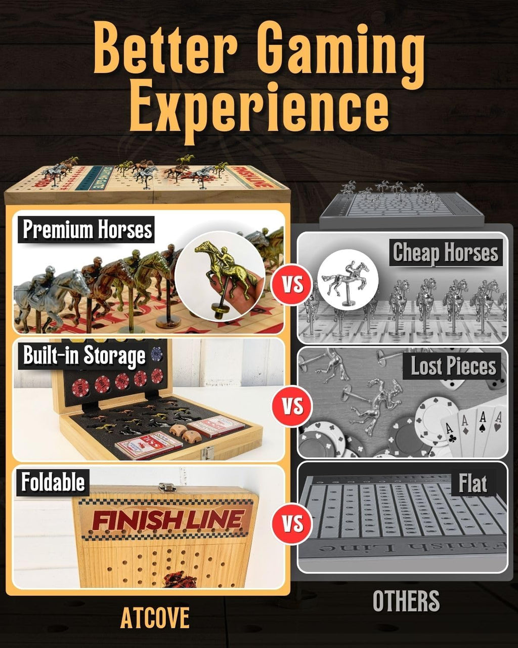 Juego de mesa de carreras de caballos - Gran tablero plegable de ca...