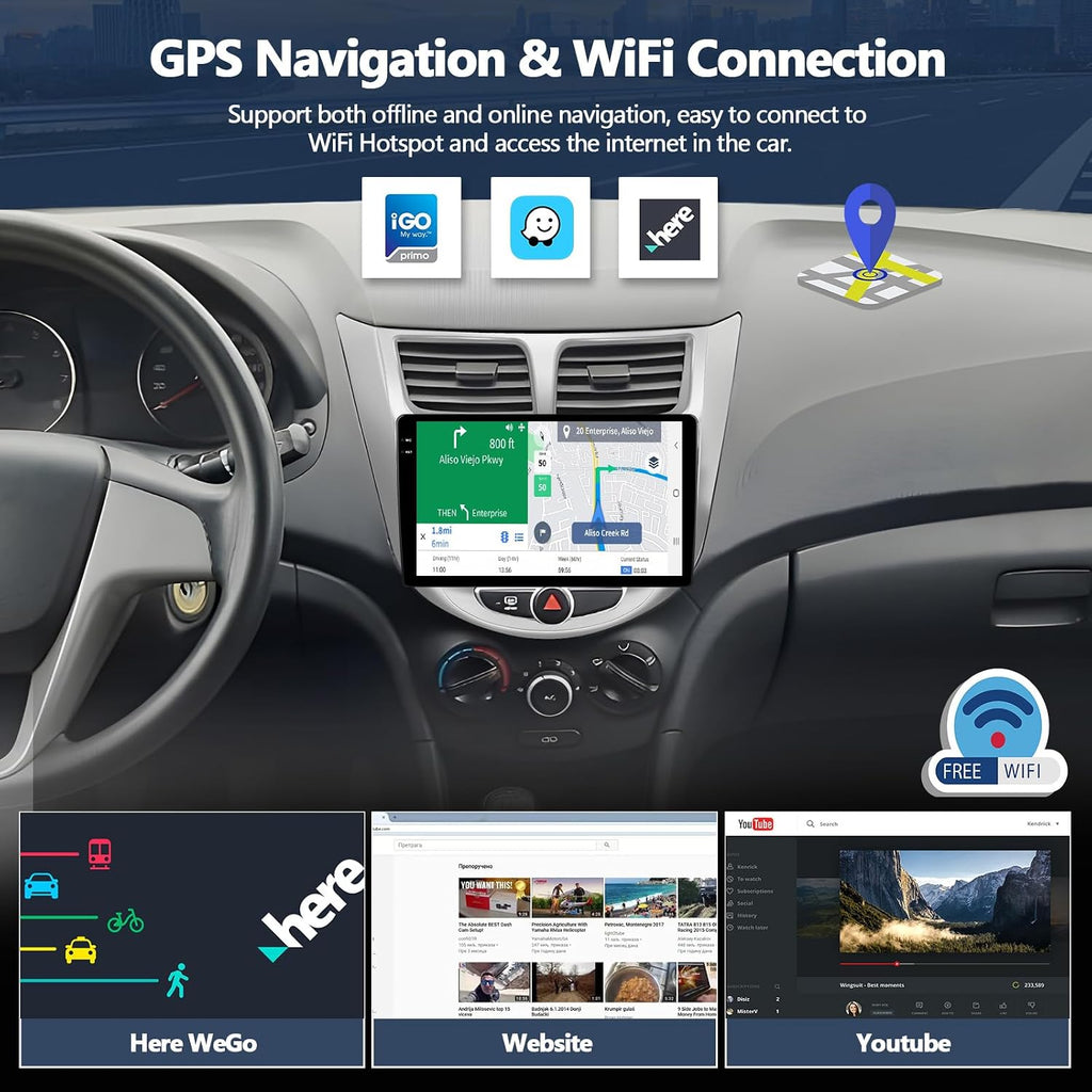 4G+128G Android 15 Car Stereo para Hyundai Accent 2012-2017 con Car...