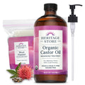 HERITAGE STORE Kit de envoltura de aceite de ricino orgánico, paque...
