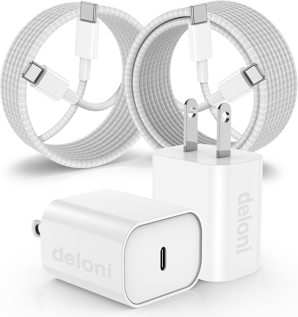 deloni Cargadores de carga rápida para iPhone 15 y 16, paquete de 2...