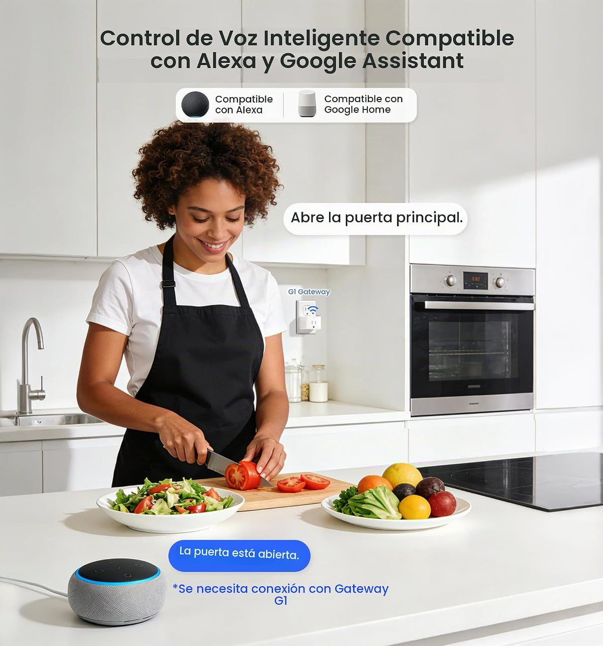 Veise VE018 - Cerradura inteligente para manija de puerta con tecla...