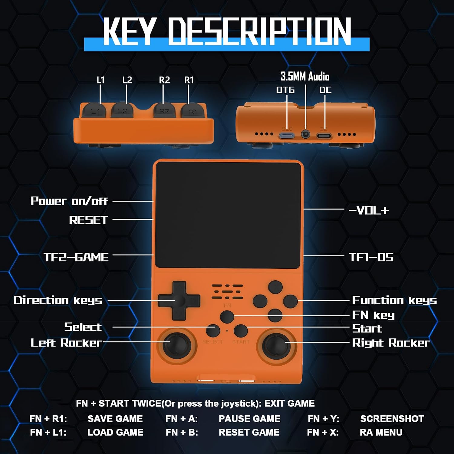 RegiisJoy 30000 en 1 Consola de juegos de mano, pantalla IPS retro...