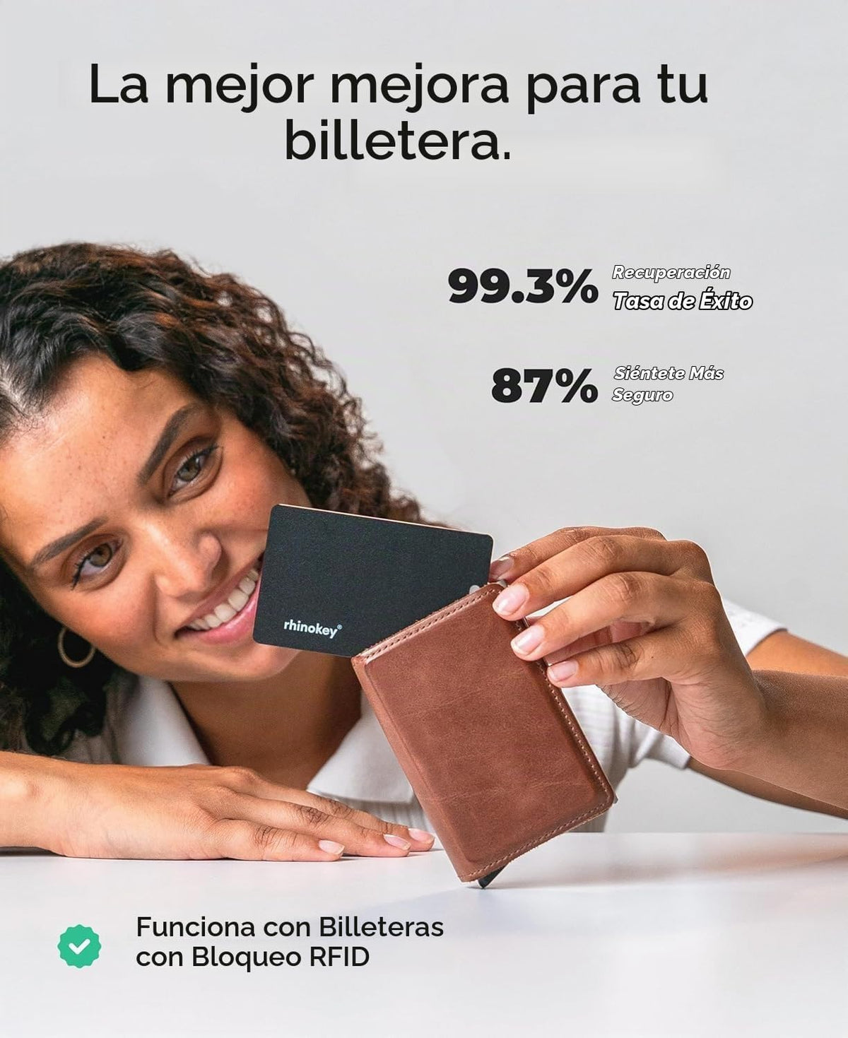 Rhinokey® Wallet Tracker Card funciona con Find Hub recargable de G...