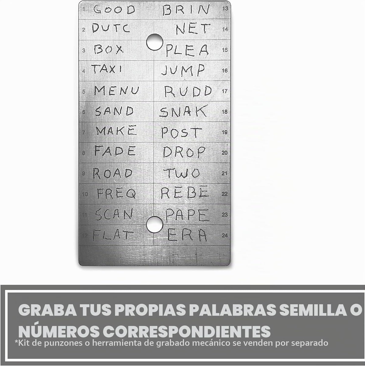 ColdTi - Placa de semillas de Bitcoin de titanio para almacenamient...