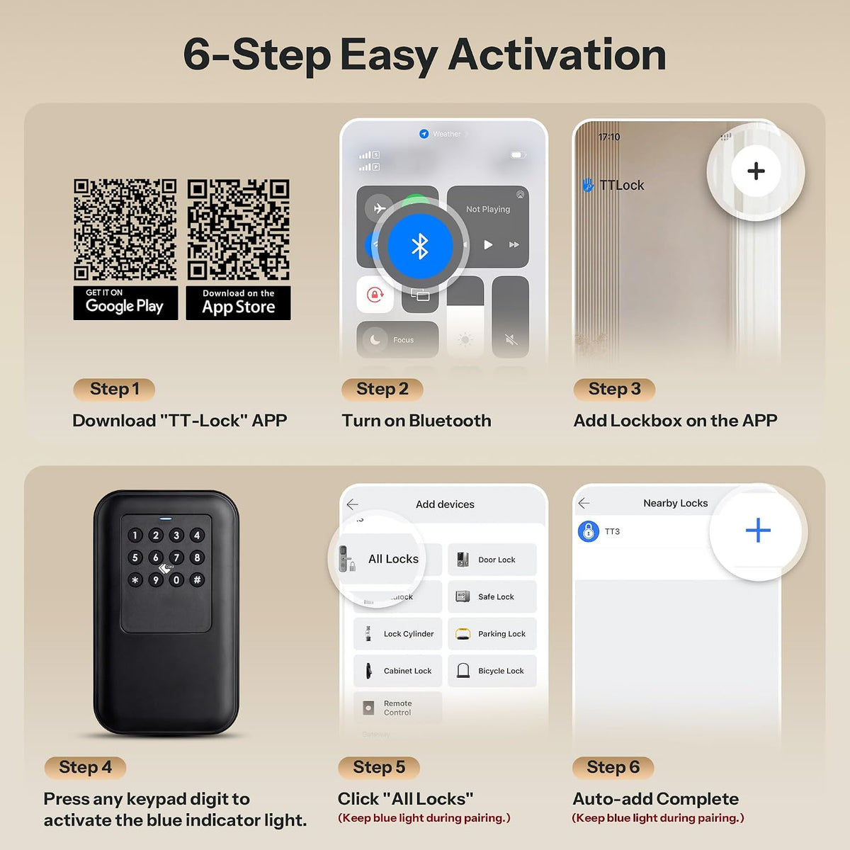 Moquin Caja de bloqueo inteligente con llave Bluetooth \u2013 Contr...