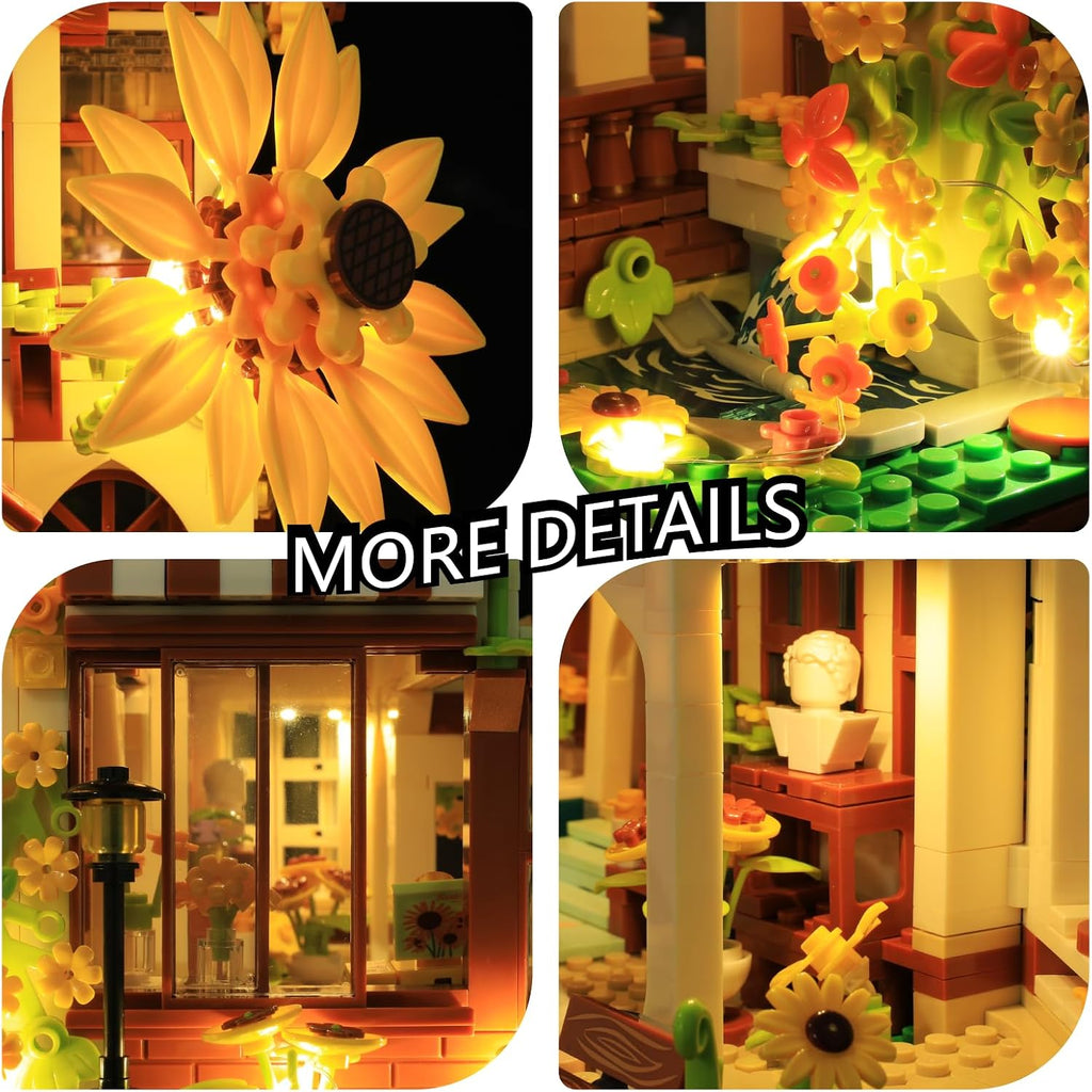 NightFlares Juego de construcción de casa de flores con luz LED, ki...
