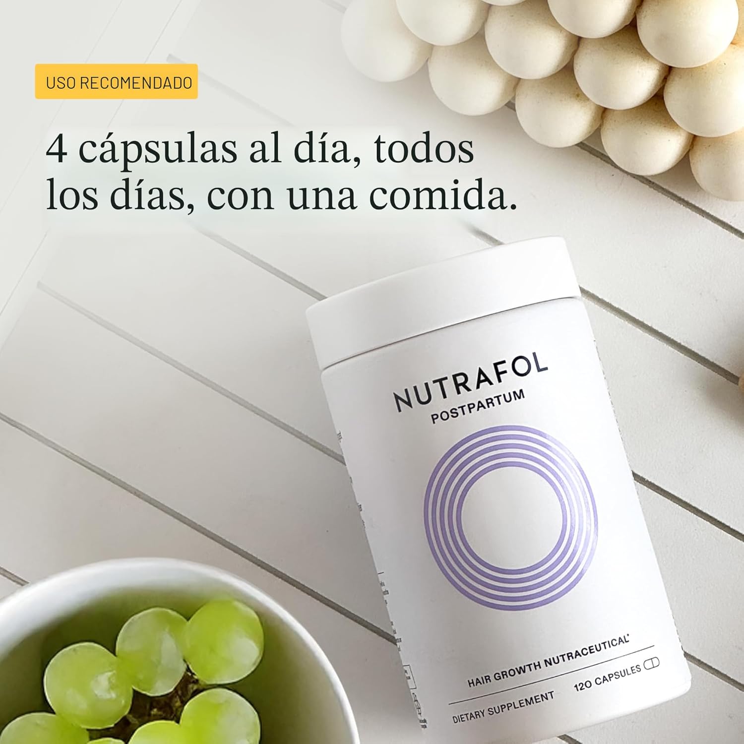 Suplemento para el crecimiento del cabello posparto Nutrafol
