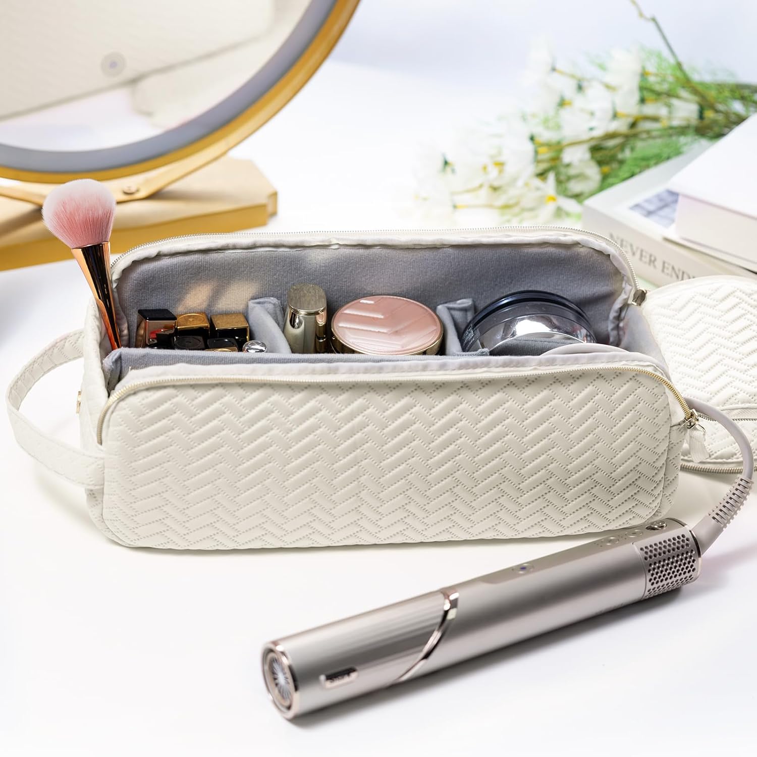 ELCUPA Bolsa de viaje grande para herramientas para el cabello comp...