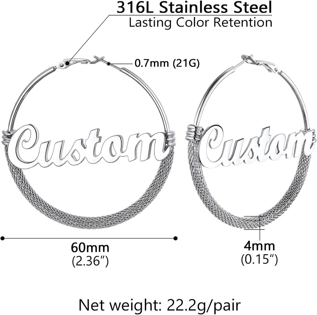 PROSTEEL 12\/16\/24\/32\/40 Pulgadas Aretes de Aro Gruesos para Muj...