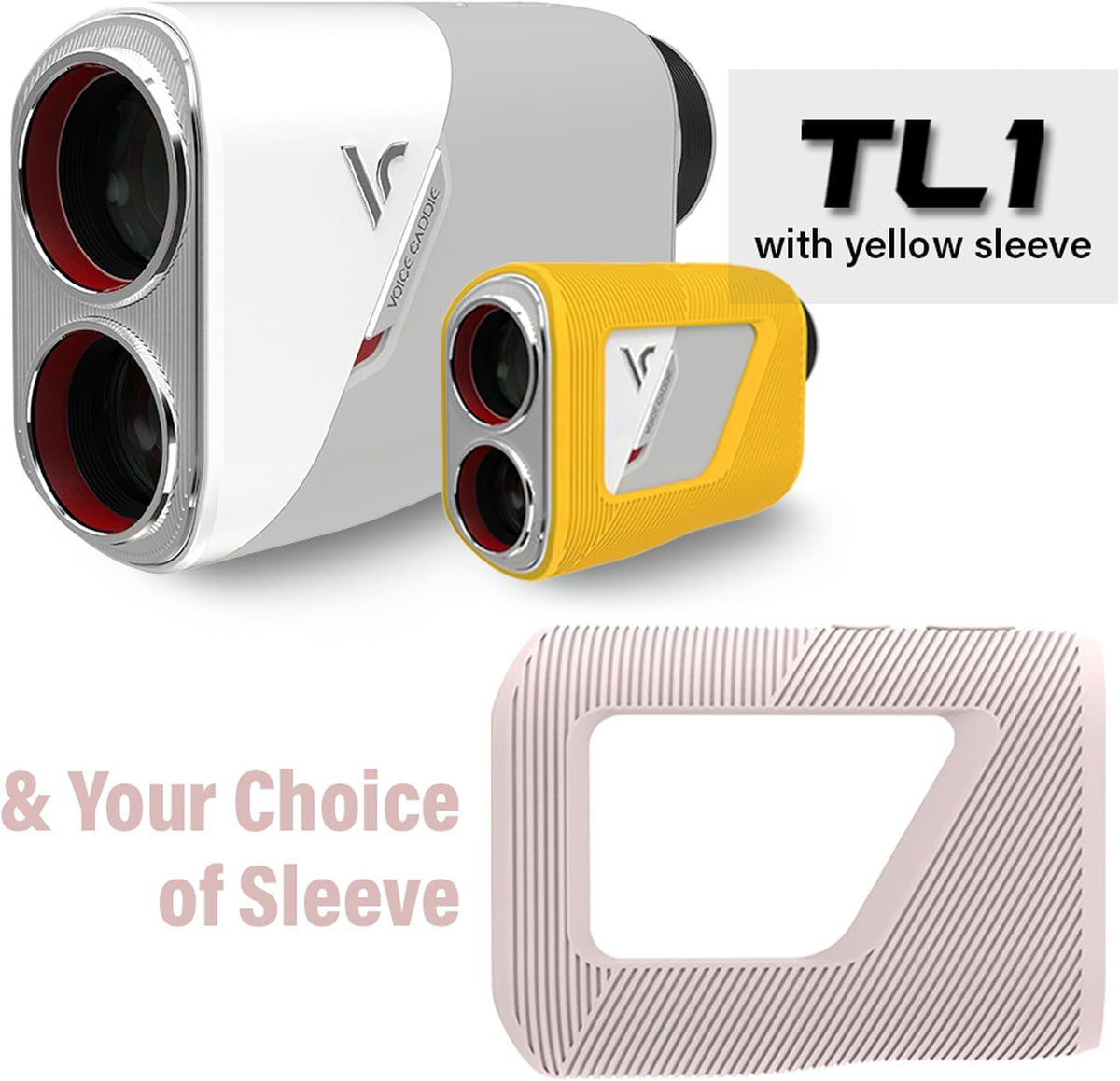 Voice Caddie TL1 - Telémetro láser de golf y funda (rosa indio)