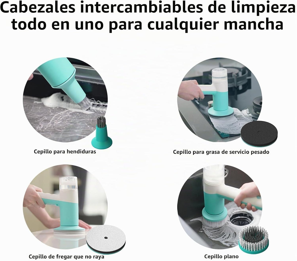 SCRIB-X Cepillo eléctrico de doble rotación, IPX5, impermeable, mul...