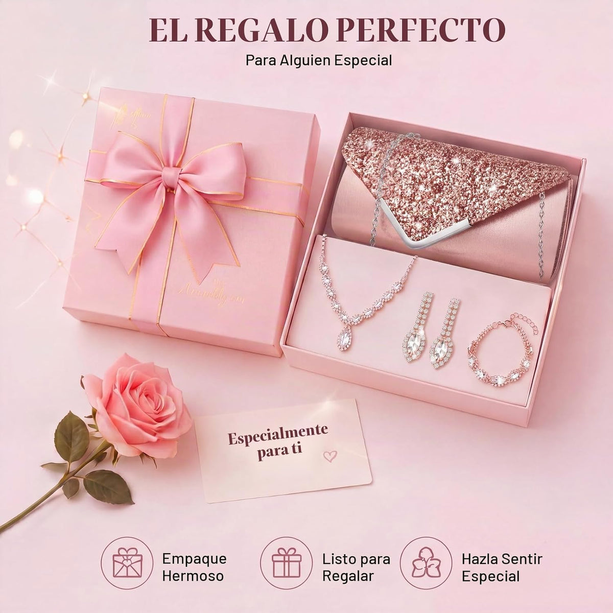 Tiamon Juego de 5 piezas de joyería de diamantes de imitación, chal...