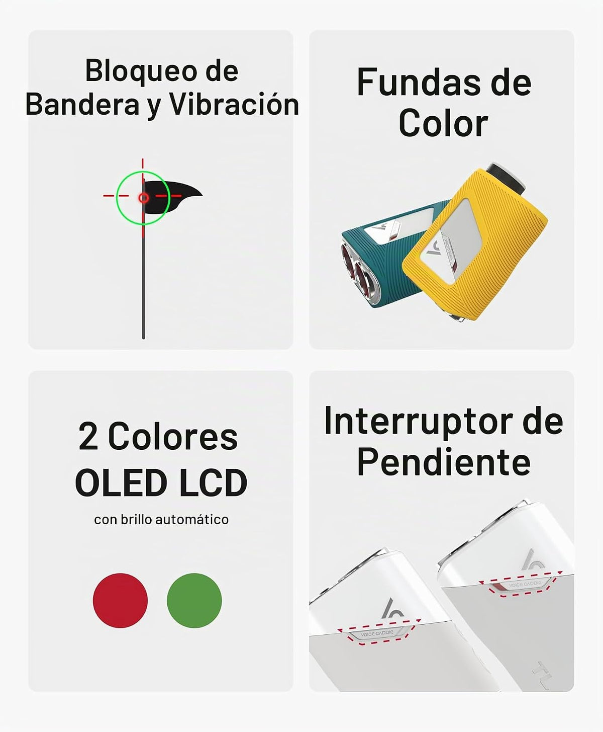 Voice Caddie Telémetro de golf TL1 con pendiente e imán, OLED de do...
