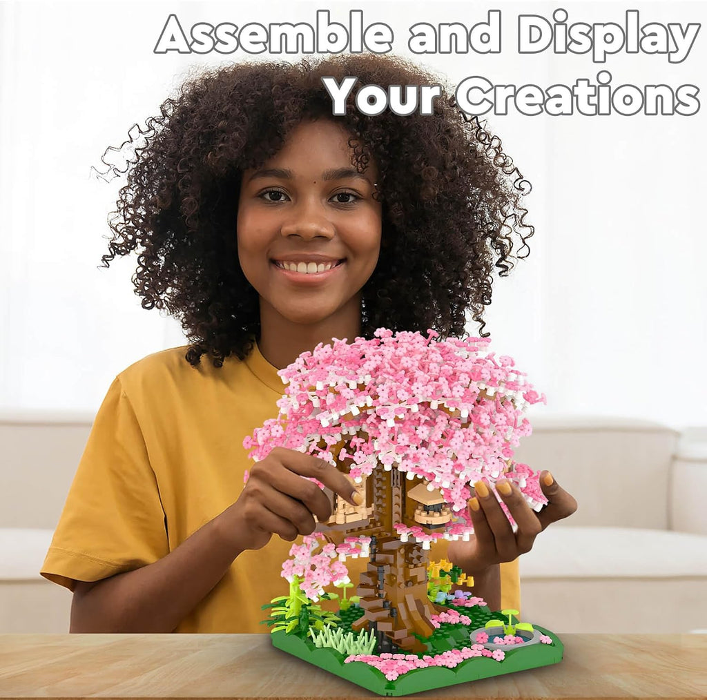 Vziimo Juego de construcción de árbol bonsái en flor de cerezo, jue...