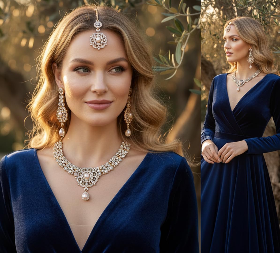 Conjuntos de joyas Touchstone para mujer, joyería india para boda,...