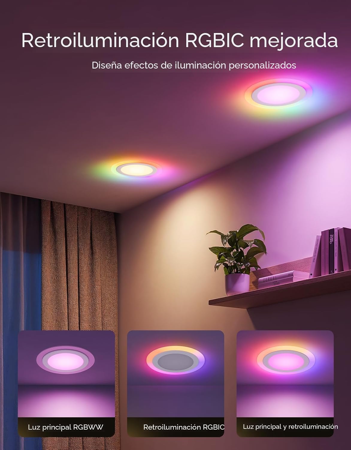 Govee Matter RGBIC - Iluminación empotrable inteligente de 6 pulgad...