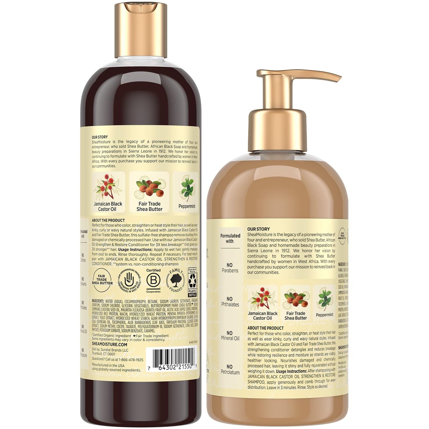 Set de champú y acondicionador de karité SheaMoisture, ayuda a fort...