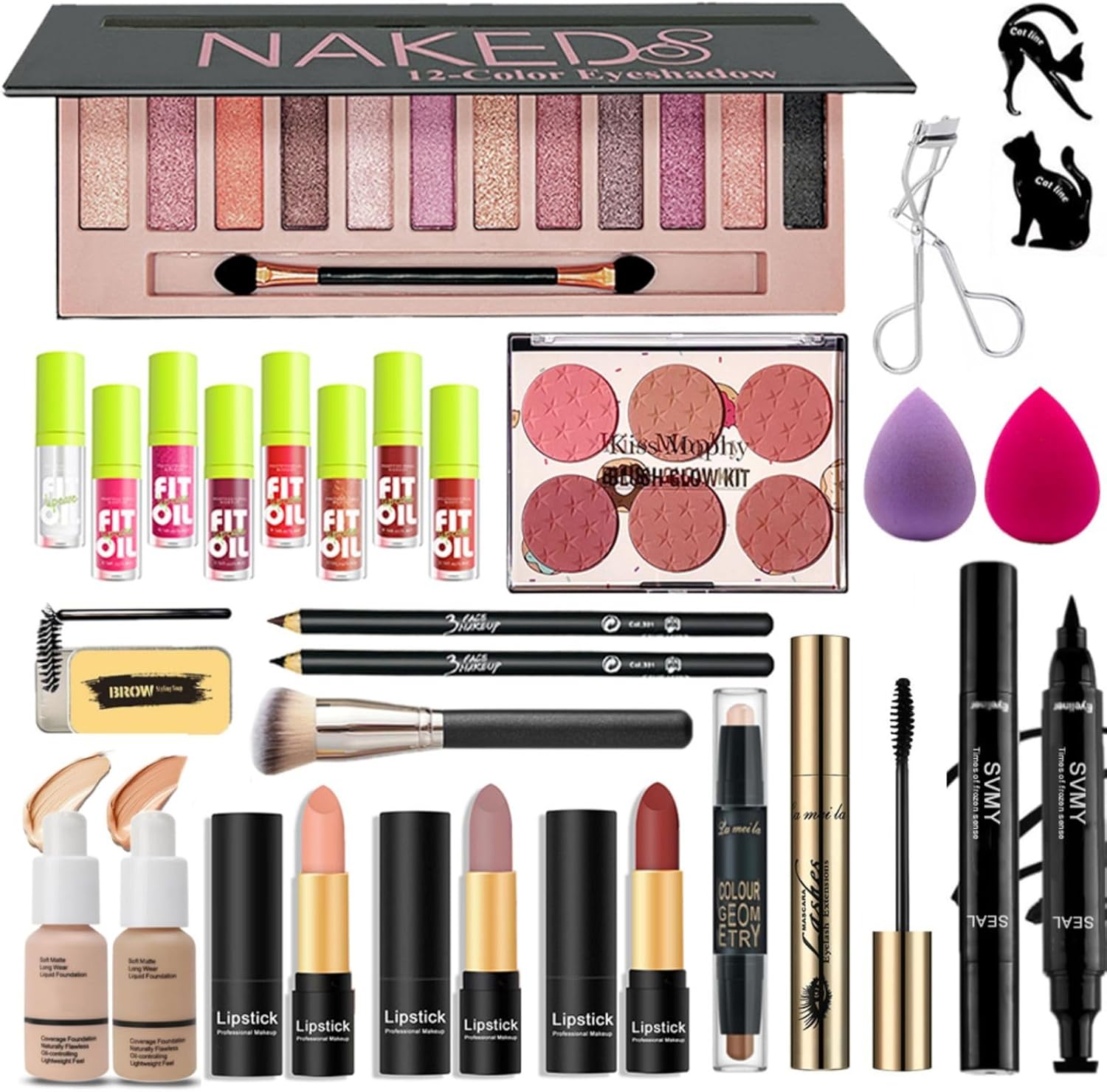 28 piezas Kit completo de maquillaje todo en uno para mujeres, jueg...