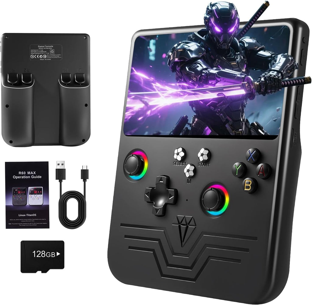Hedlaoy Consola de juegos portátil R60 Max, consola de juegos retro...