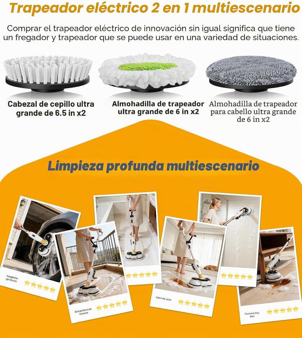 Qimedo Trapeador eléctrico con batería, limpiador eléctrico inalámb...