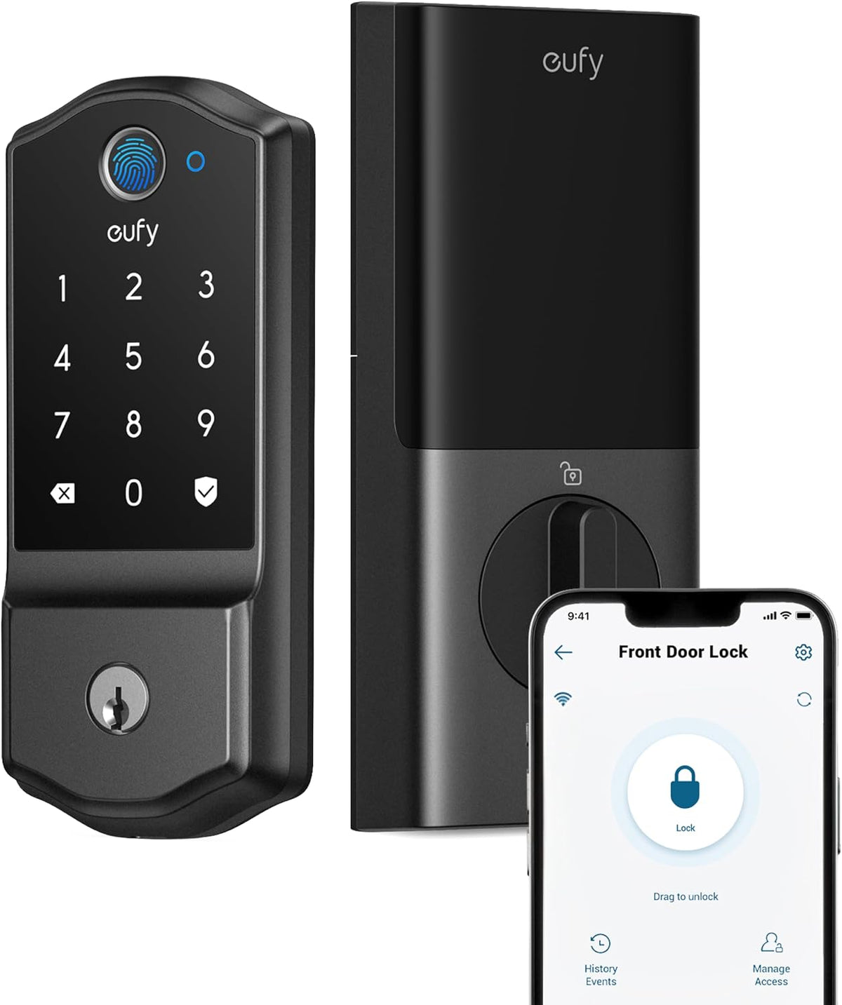 eufy Security Smart Lock C220 - Juego de manijas de puerta delanter...