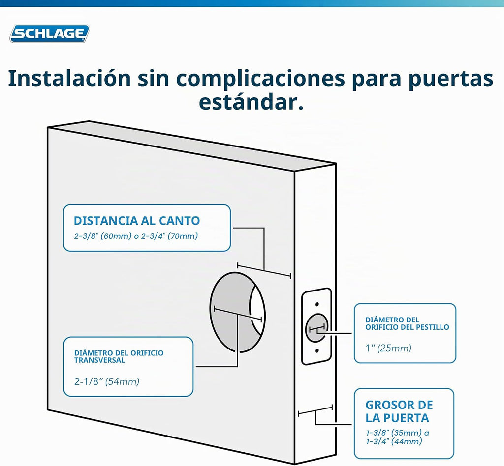 Cerrojo para puerta delantera de un solo cilindro Schlage, bronce e...